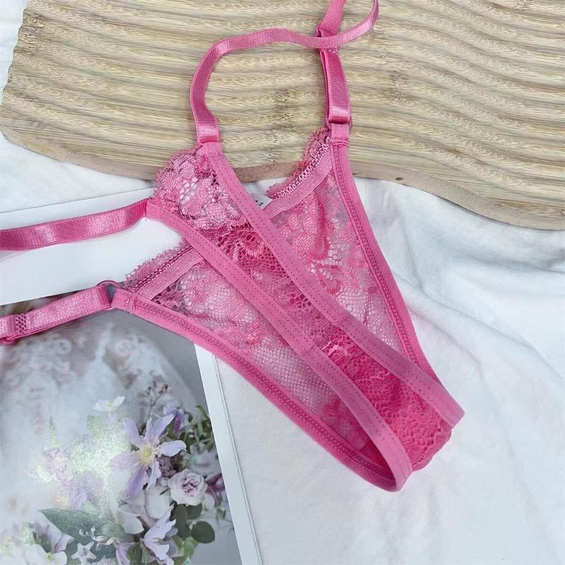 Random 5 Pack Women Lace Thong Panties Set,Adjustable Waistband Design,Plain Pattern,Multiple Colors Available,Comfortable Underwear,Sexy String