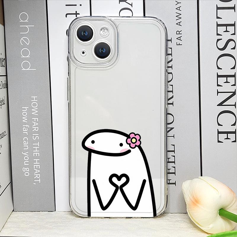 F-Flork Funny Meme Couple Phone Case for IPhone 15 14 13 Pro Max 16 13 12 11 Mini 7 8 15 14Plus SE 2020 X XS XR Clear Soft Cover