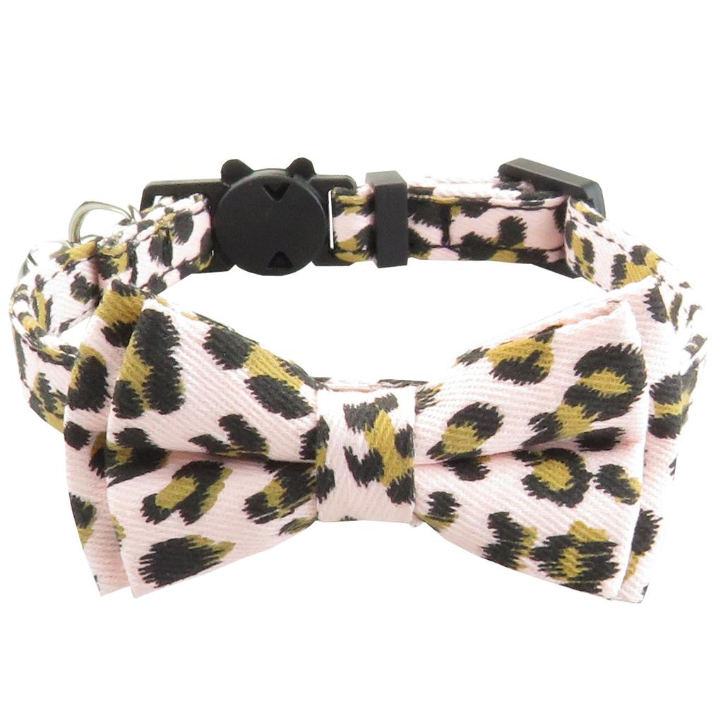 Pet Neck Decoration Leopard Pattern Pet Collar Cat Collar with Bell Cat Neck Ring Adjustable Anti-choking