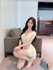 Sexy mesh short-sleeved v-neck dress female summer socialite waist slim slim and thin hip-wrapped short skirt
