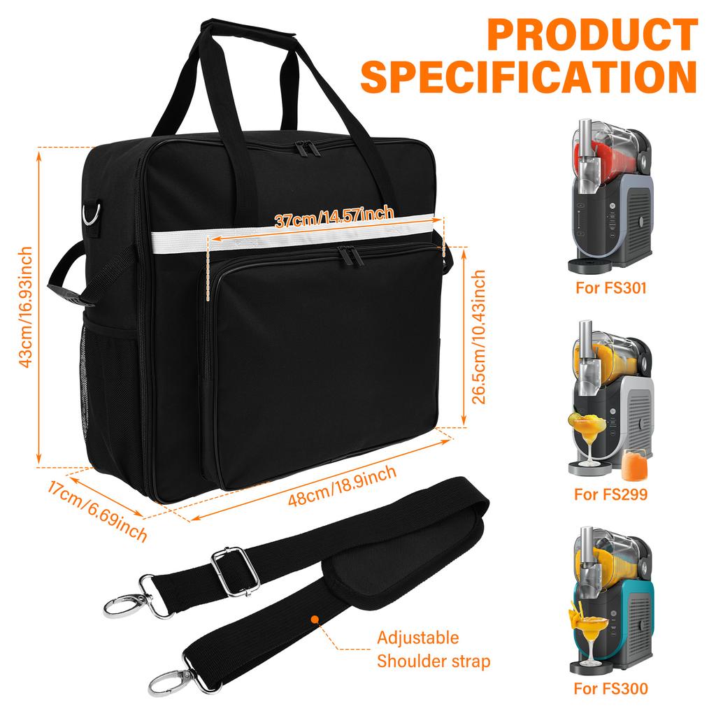 Slushie Machine Carrying Bag Portable Waterproof Slushie Machine Travel Bag with Shoulder Strap Frozen Drink Maker Storage Bag