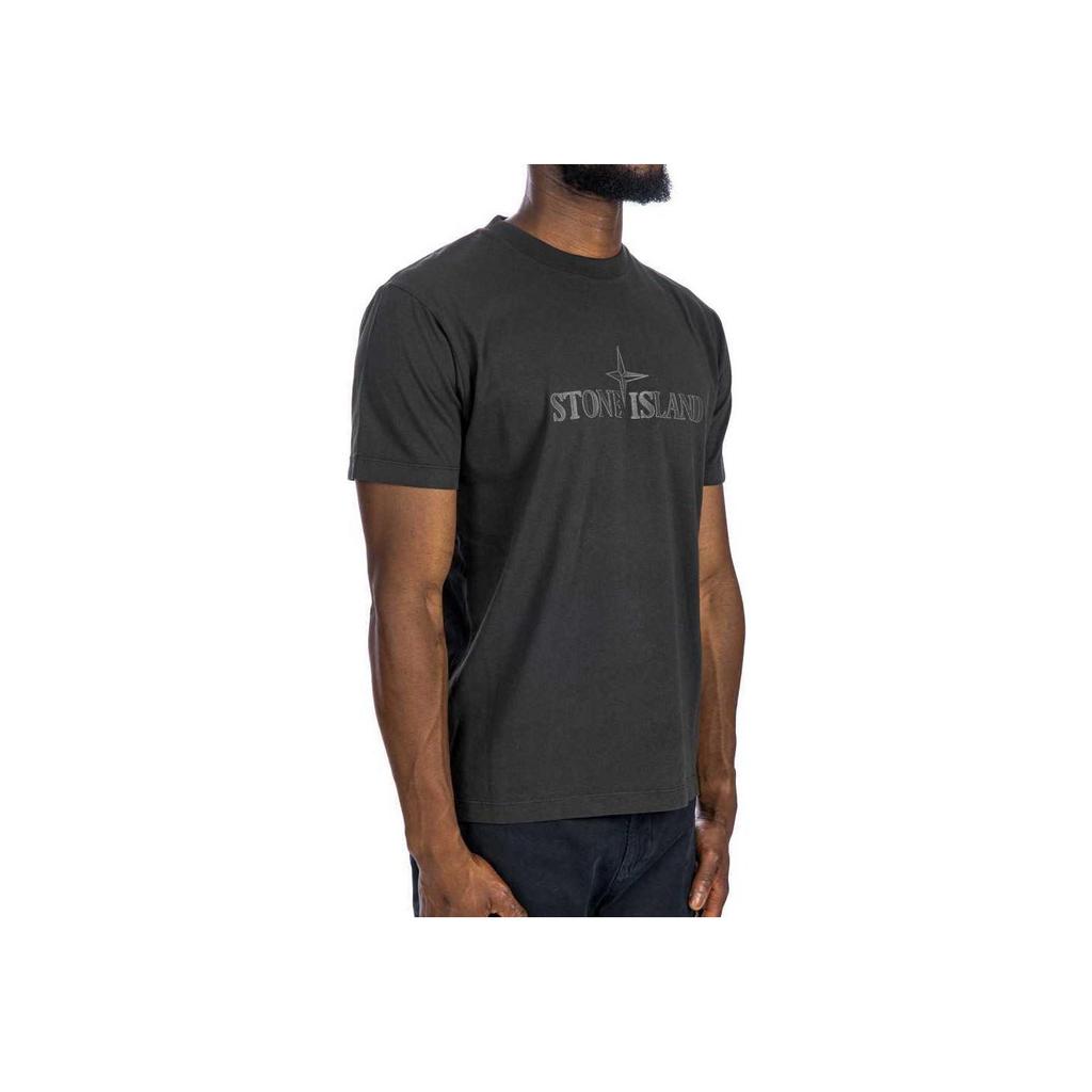 Stone Island FW24 Cotton Logo Short Sleeve T-Shirt Men tops Gray 81152NS80-V0062