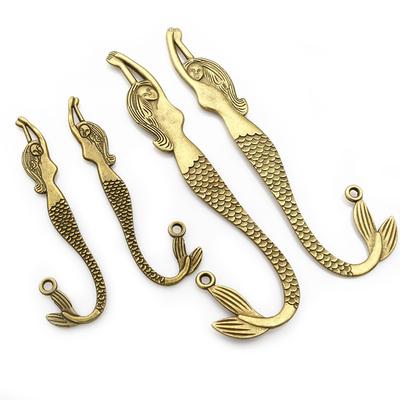 2-5pcs Vintage Mermaid Charms Bronze Plated Zinc Alloy Charms Pendant for Bookmarks Necklace Metal DIY Jewelry Accessories