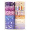12 Rollen/Set Lila Stern Goldfolie Washi Tape Set Konstellationsserie Laser Masking Tapes für Scrapbooking DIY Schreibwarenset