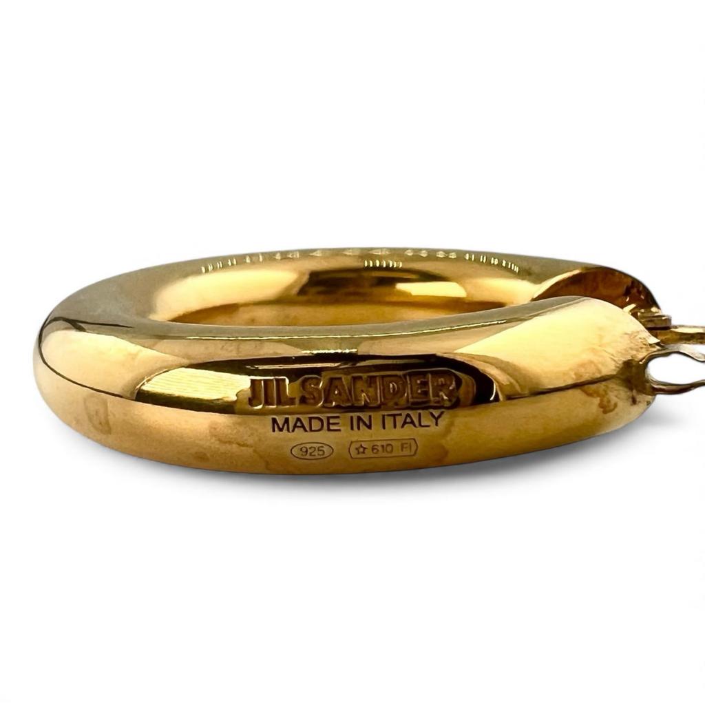 Pristine JIL SANDER Pierce handmade hoops gold SV925 Women J11VG0002 Used