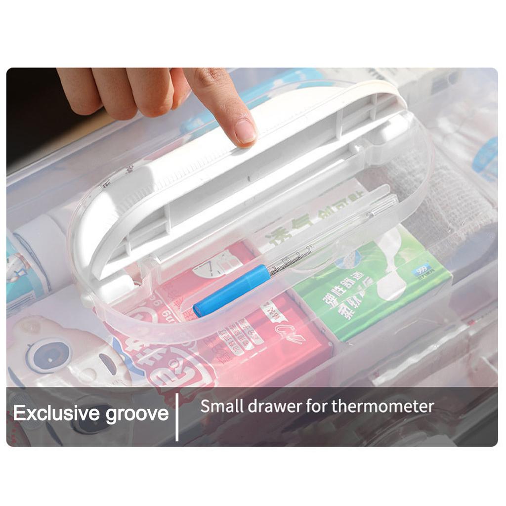 Large Capacity Home Medical First Aid Kit Portable Medicine Storage Box for Family Dorm & Baby Care