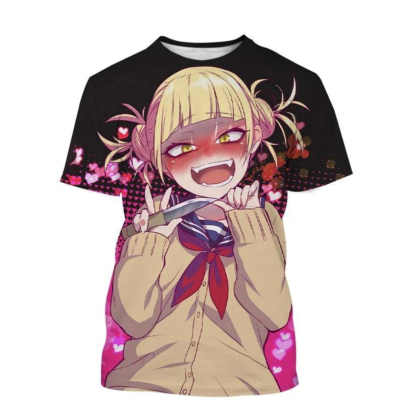 Anime Character Himiko Toga 3D Print Man/ Women Casual Fashion O Neck T-shirts Short Sleeve Tops Fashion Unisex Clothing