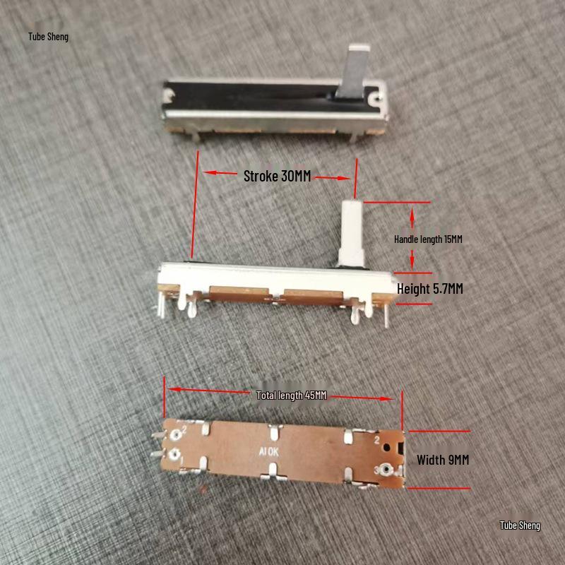 Potenziometro a Cursore Singolo/Doppio 45-75mm Mixer Fader A10 B10K Dimmer