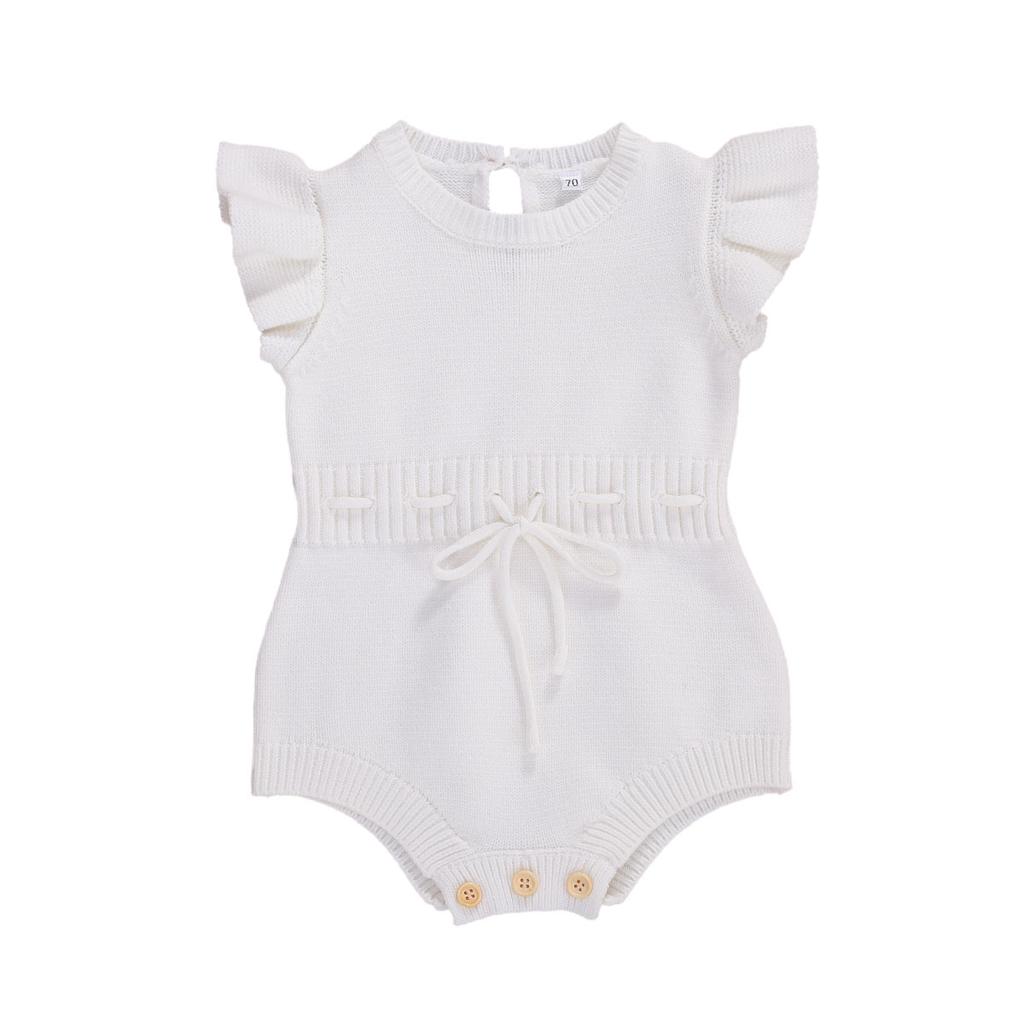 Citgeett Summer Infant Newborn Baby Girls Cotton Knitted Bodysuit Sleeveless Soft Playsuit Jumpsuit Clothes
