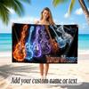 Music Guitar Theme Beach Towel Personalized Custom Name & Text Soft Quick Dry Beach Towel for Swimming Travel