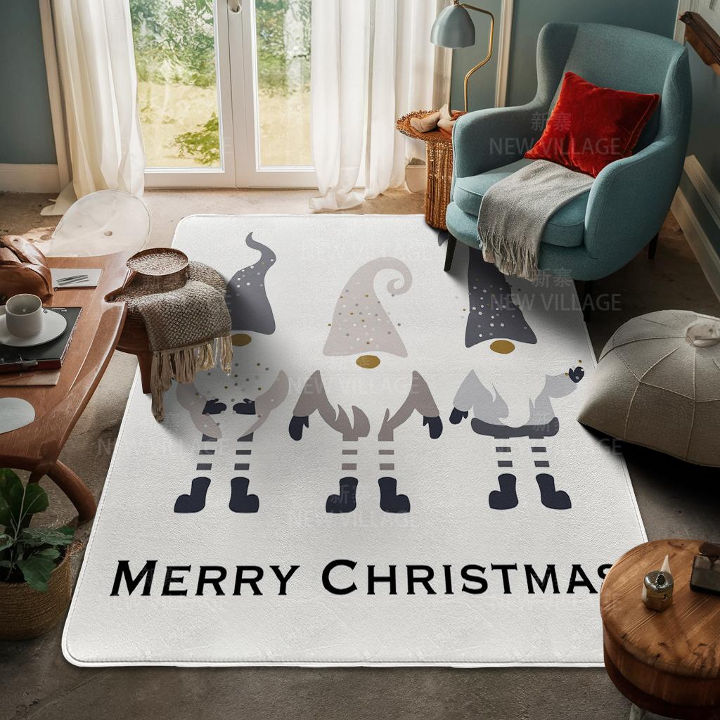 House Entrance Carpet Home Door Mat Living Room Bath Foot Bathroom Non-slip Water Absorption Rugs Bath Merry Christmas Winter