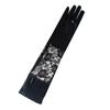 Chic Lace Trimmed Glossy Gloves With High Perfect For Evening Parties Outdoor Activities Easy Clean
