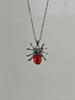 Gothic Halloween Spider Pendant Necklace With Geometric Alloy Chain For Women