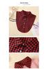 Plaid Faux Collar for Women's Sweater or Blouse - Red and Black Checkered Design