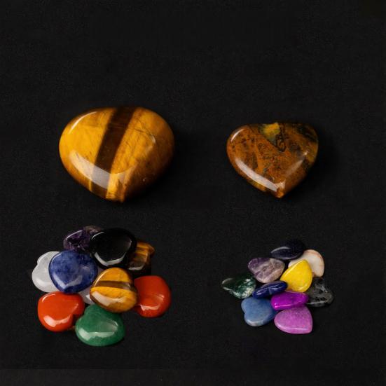 Heart Shaped Faux Crystal Card Class Exchange Gift Set 28 Natural Polished Stones with Cards Valentine Day Party Favors