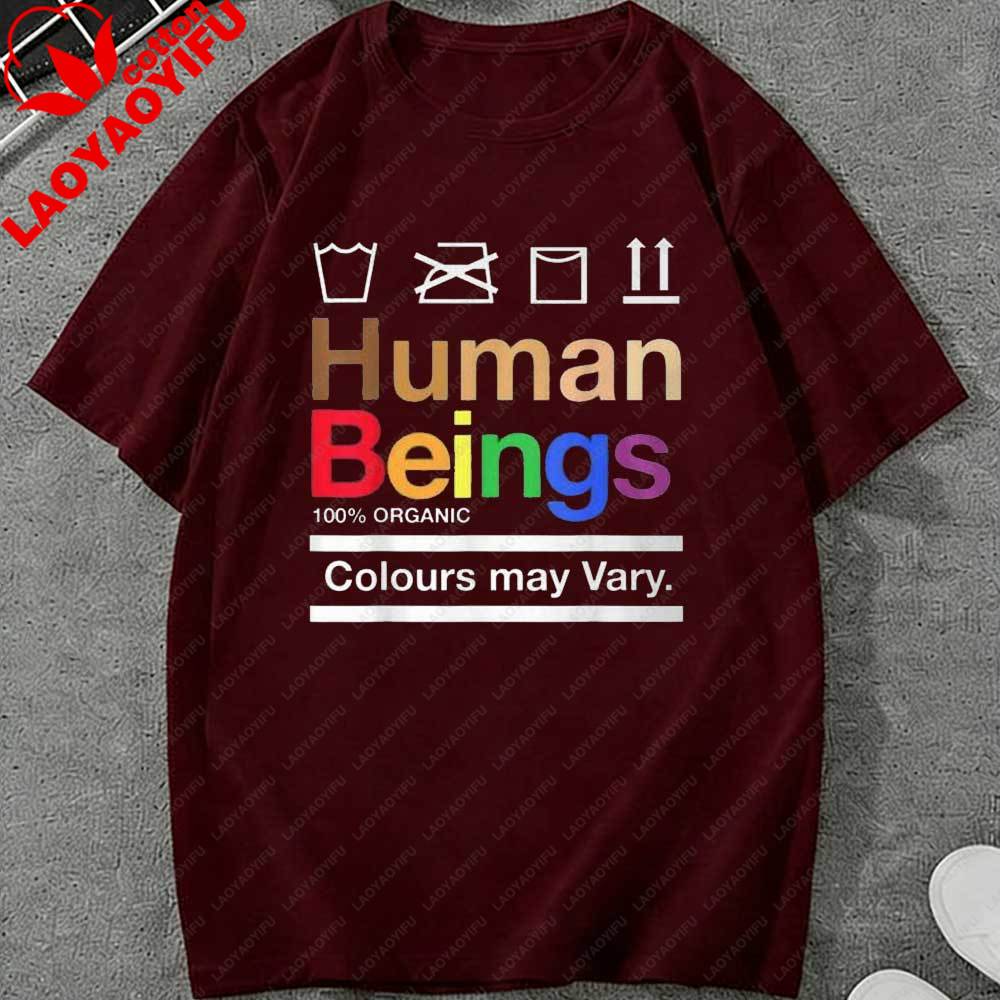 LGBT HuUnisex Beings Colours May Vary T Shirt for Unisex Women Casual Black Short Sleeve Pride Graphic Tees Streetwear Summer Tops