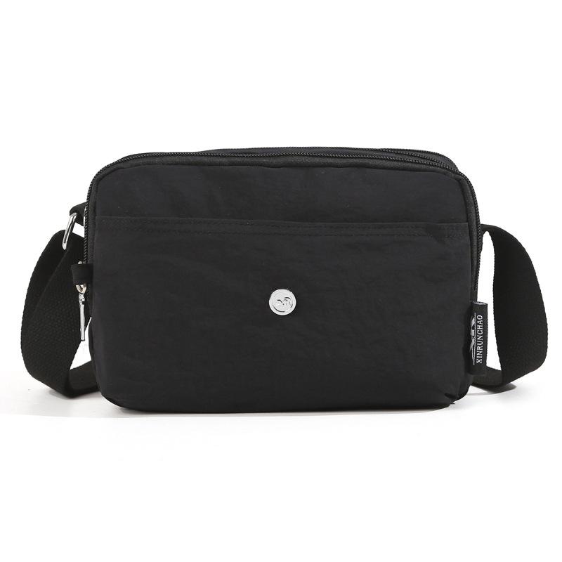 

2025 spring new trendy casual messenger bag women s small square bag large capacity mobile phone bag multi-layer commuter shoulder bag чёрный