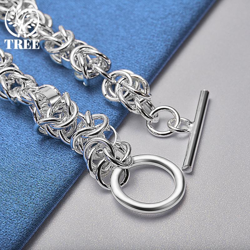 Bijuterii brățară cu cataramă OT cu lanț cerc interconectat din argint 925