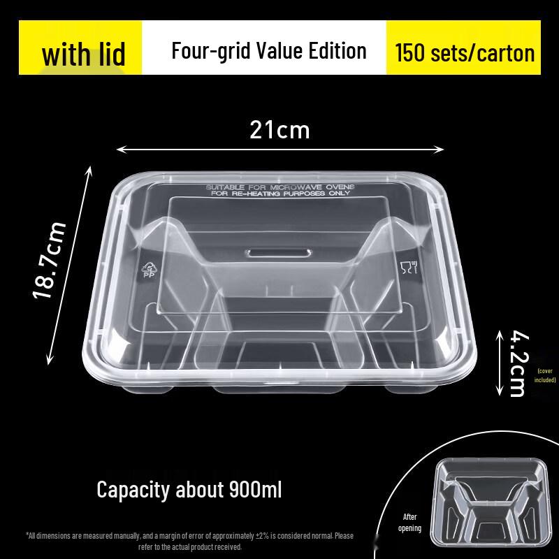 ZISIZ Disposable Plastic Meal Box