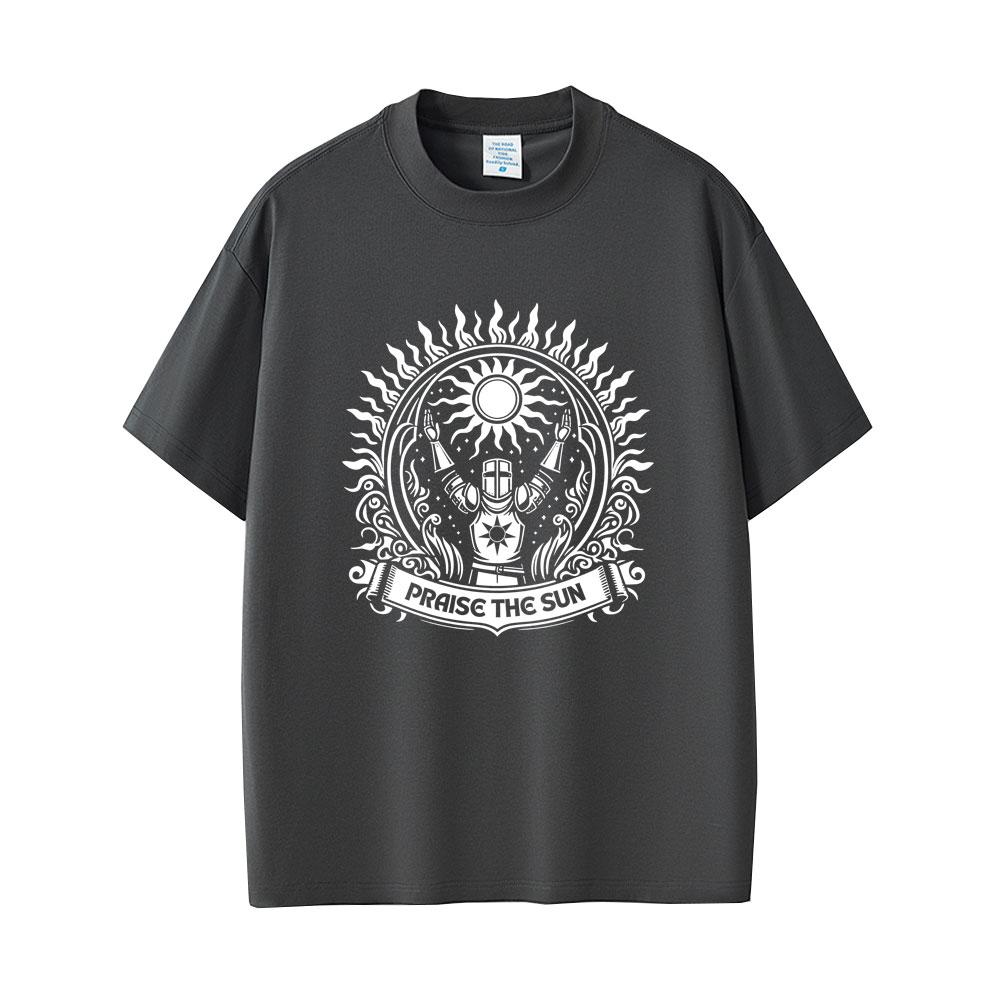 Dark Souls Praise The Sun Tshirt Men Women Fashion Gothic Rock Tshirts Mens 100 Cotton Vintage T Shirt Game Lovers Fans Gift