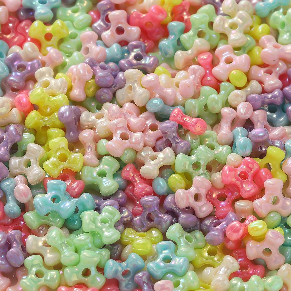 Macaron six-valve flower pentagram butterfly tube beads random mixed beads DIY beaded material