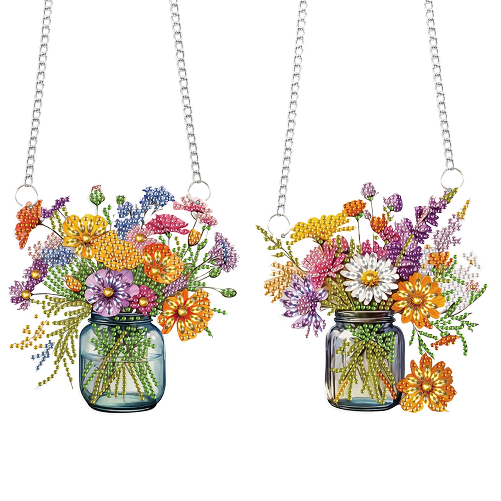 

2pcs 2D Flat DIY Special Shape Hanging Diamond Art Kits Diamond Painting Set Diamond Art Pendant Home Wall Decoration Crafts