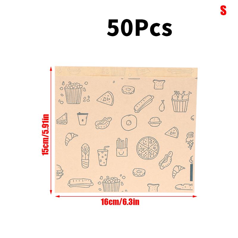 

Greaseproof Paper Bag, Kraft Paper Bag Food Wrapping Bag Disposable Packaging Baking Paper Plate Mat Kitchen Accessories