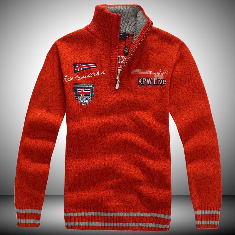 Kendy Shark Men s Wool Stand Collar Knit Sweater, Plus Size, Long Sleeve, Spring/Autumn Outerwear 3XL (90-100 kg)