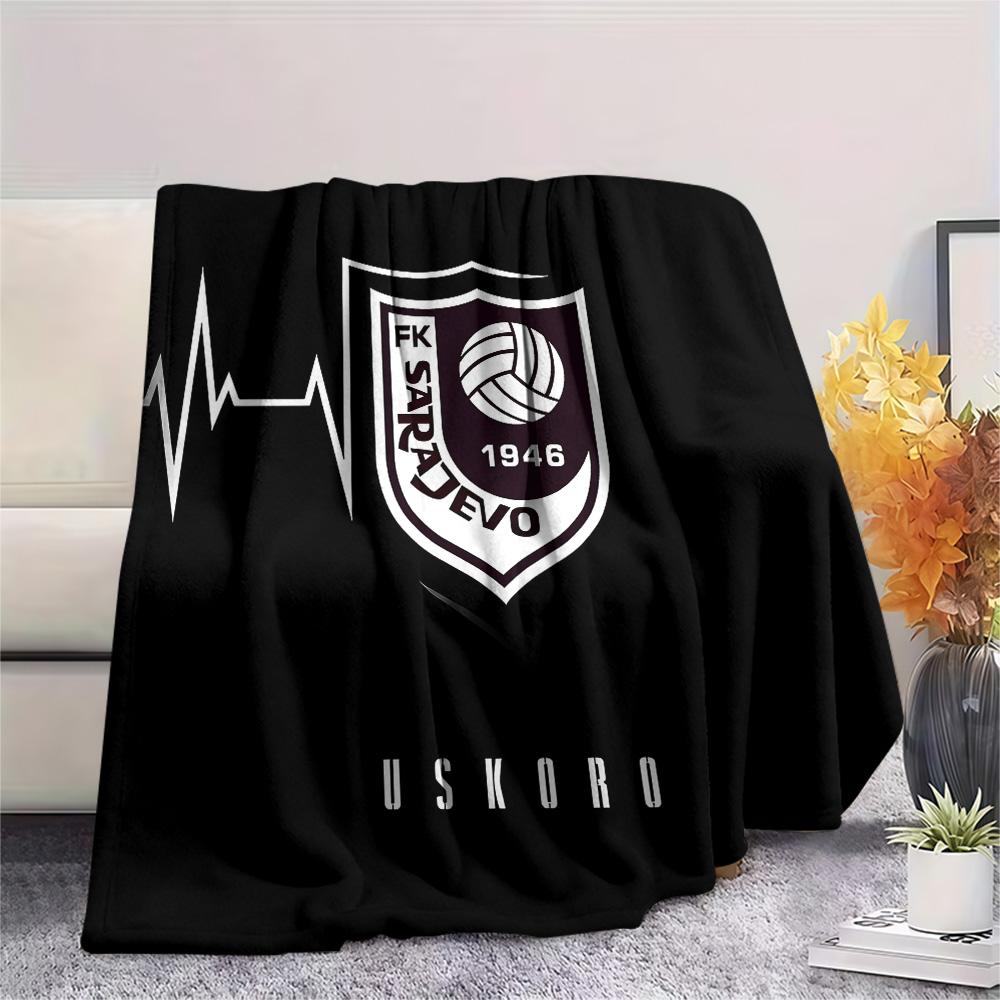 FK Sarajevo Print Flannel Blanket, High quality Comfortable for All Seasons, Home Decor, Warmth and Comfort, Perfect for Christmas Gifts