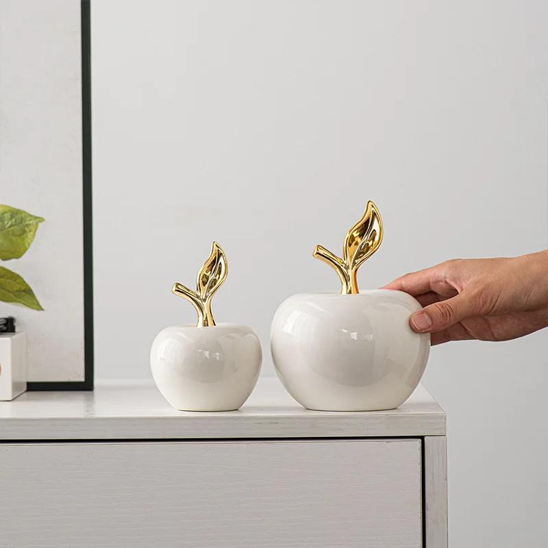 Christmas Gift Apple Ceramic Ornaments Modern Sleek European Nordic Nice Style Home Creative Design Living Room Crafts