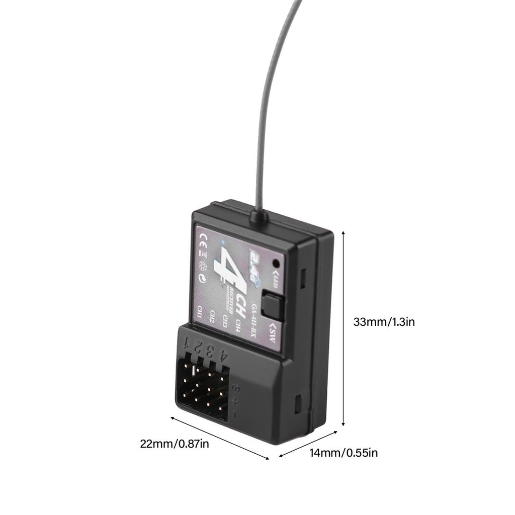 GA-4H-TX 4CH 2.4GHz Digital Radio Transmitter with Receiver for 1/8 1/10 1/16 1/32 RC Car Boat