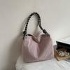 Vintage Large Capacity Corduroy Bag Women's Solid Color Underarm Shoulder Bag