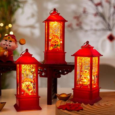 God of Wealth Luminous Snowfall Night Light - New Year Desktop Ornament