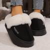 Women's Furry Snow Boots Slippers, Non-Slip Platform Outdoor Booties, Warm Closed-Toe Slides Wholesale In Stock