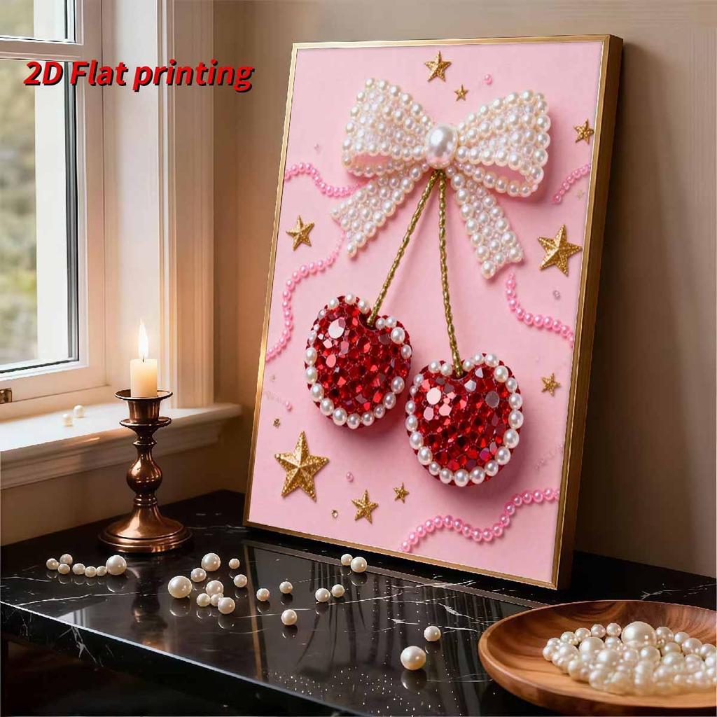 Pearl Painting Kit Cherry Theme Frameless Handicraft DIY Bedroom Decoration Living Room Wall Art Room Decoration Art Craft Decoration