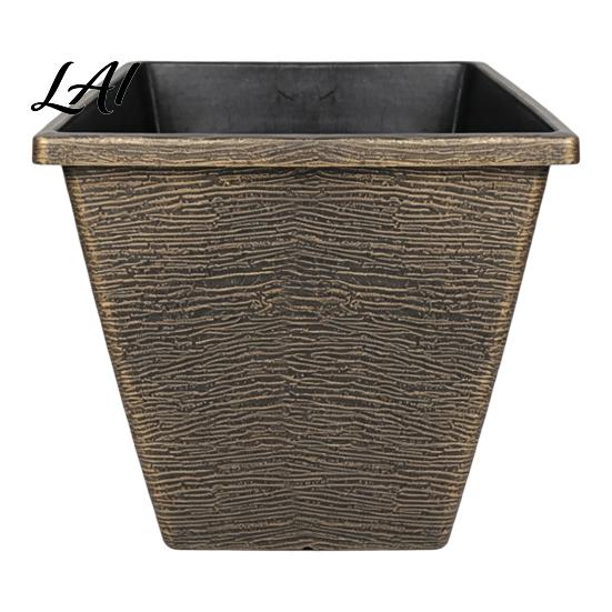 Succulent Herb Planters Square Resin Planter 10 Inch Large Plant Pot with Drainage Hole Modern Flower Pots for Living Room Decorative Garden Saucer