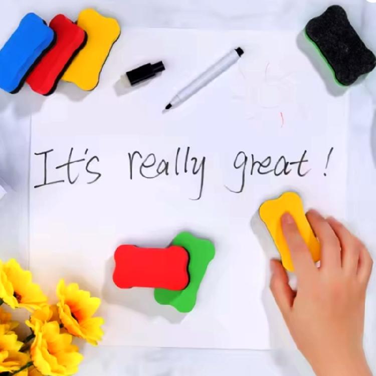 24 Pcs Magnetic Whiteboard Cleaner Whiteboard Eraser Bone Shape Dry Eraser For Educators