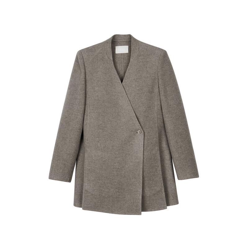 LESS 2024 Winter Merino Wool Stand Collar Coat
