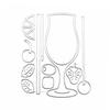Goblet Fruit Straw Metal Stencil Embossing Cutting Dies for Diy Scrapbooking Paper  Stamps for Card Embossing Craft Decor