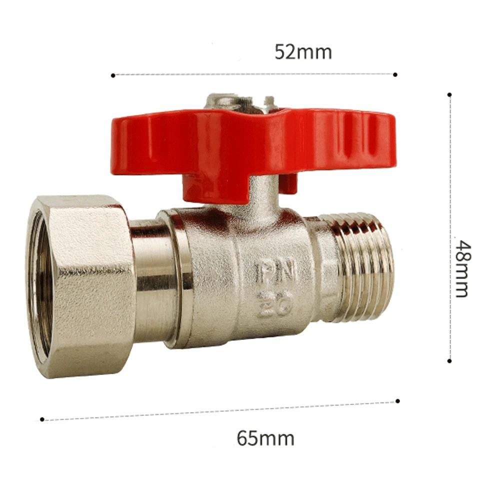 Union Ball Valve 1/2" -3/4" Brass Double Female and Male Thread Valve Water Pipe Switch Gas Straight To Tap Water