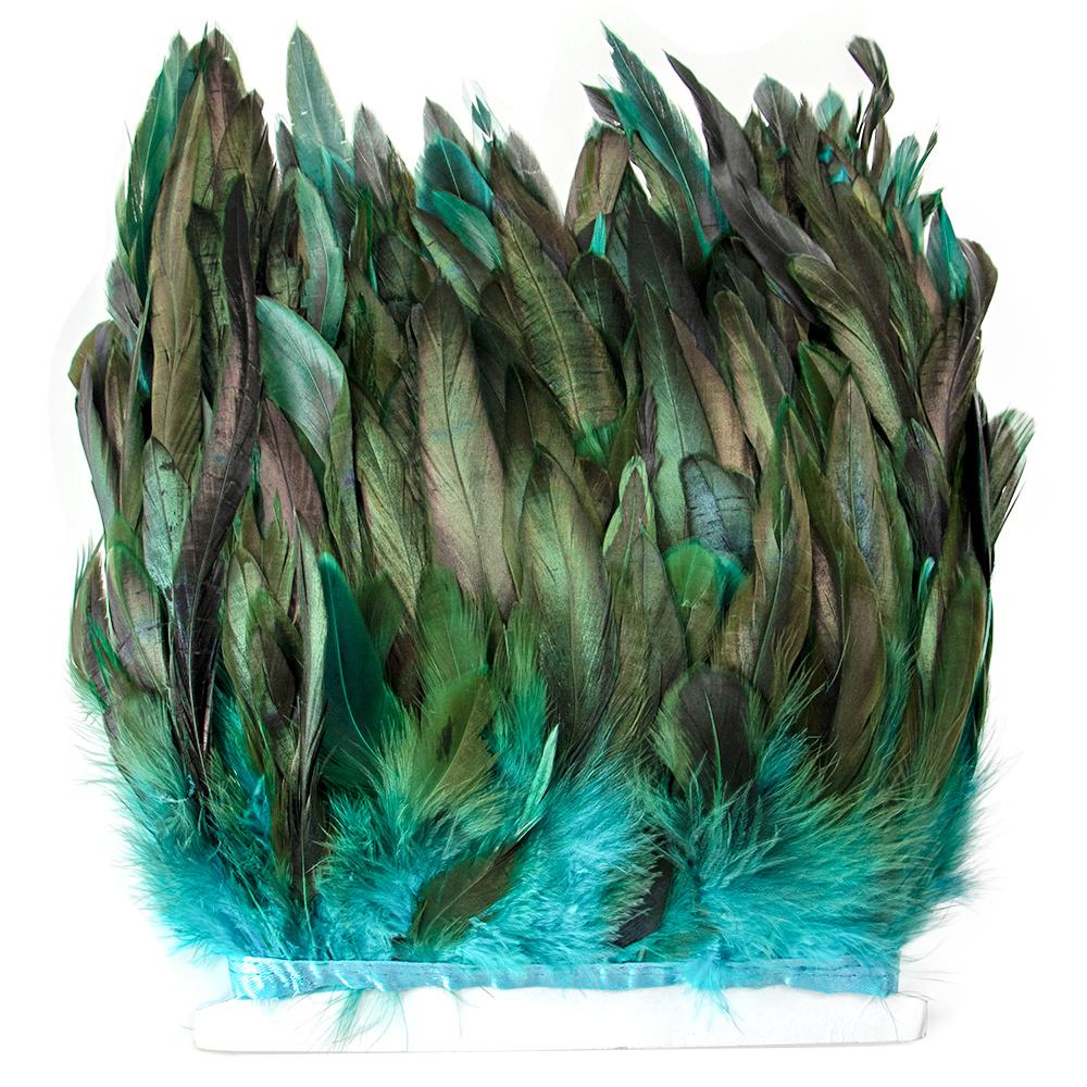 1Meters Fluffy Rooster Feathers Trims Fringe 10-18CM Chicken Feather Trim for Crafts Ribbon Plumas Wedding Clothing Decoration