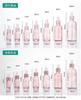 5/10/15/20/30/50/100ml Transparent Pink Glass Bottle with Pipette, Refillable for Serum & Oil, Empty