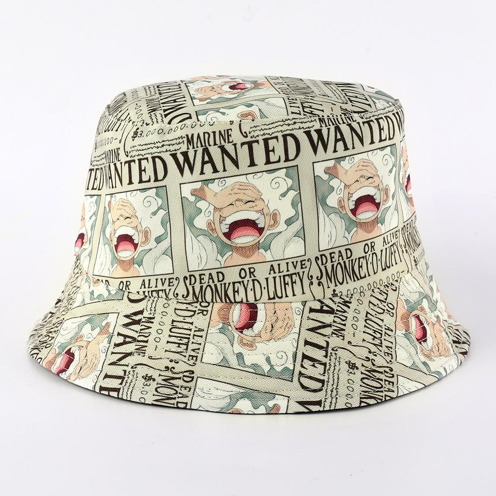 One Piece Anime Luffy Block for Men and Women, One Piece Outdoor Sun Protection Versatile Pot Hat, Printed Bucket Hat