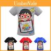 Camiseta Estampada de Desenhos Animados Ryan Toys Review Tendência Algodão Macio Misturado Manga Curta