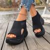 Women's Summer Wedge Thick-Soled Peep-Toe Casual Sandals, Comfortable Footwear, Available In Large Sizes.