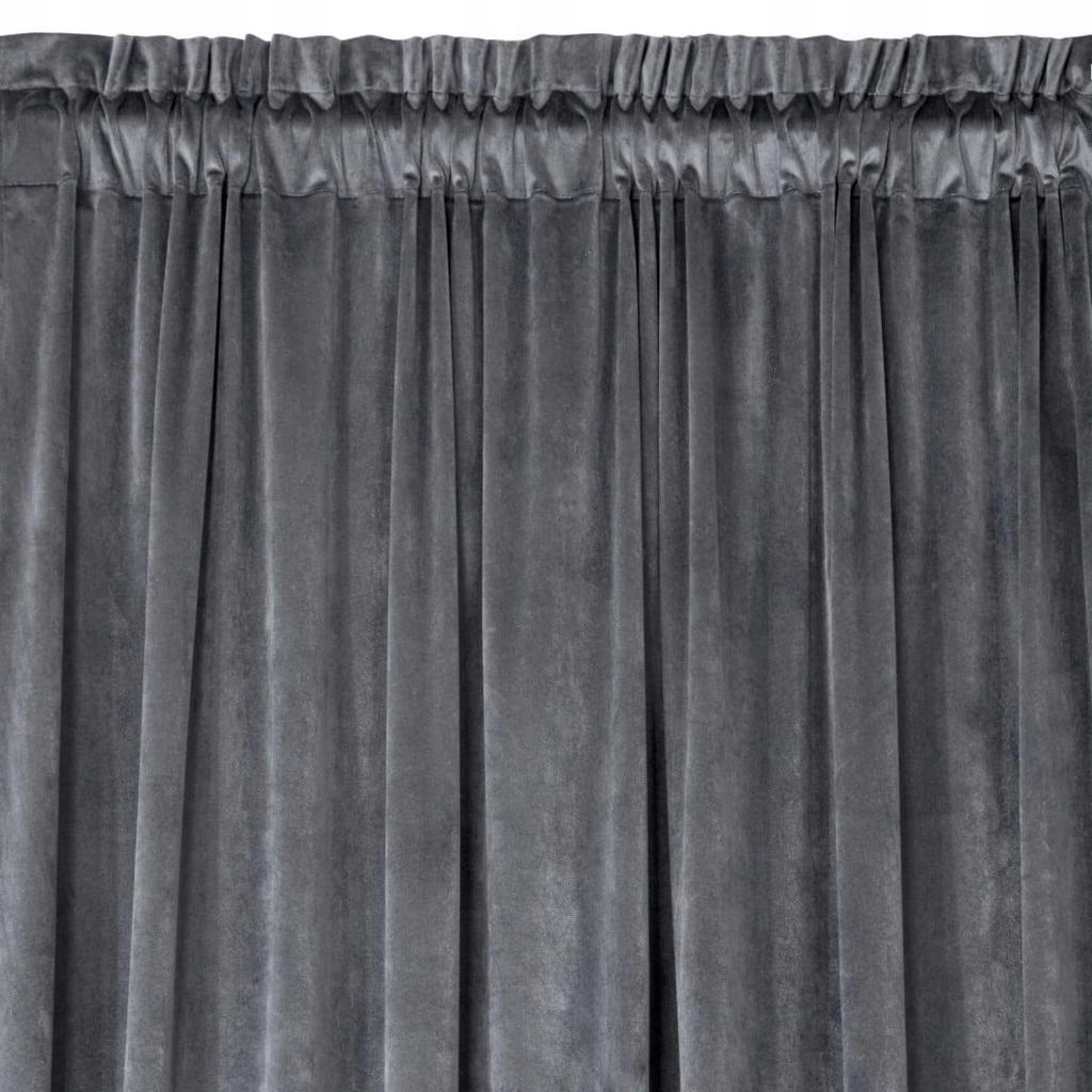 Melanie velvet curtain on a tape 140x270 cm gray