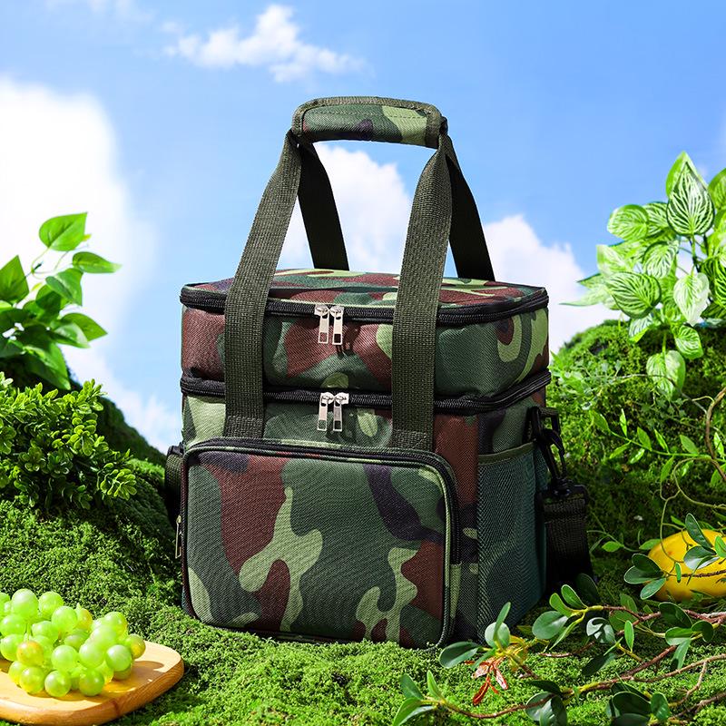 Large Capacity Crossbody Insulated Lunch Bag for Picnics and Outdoor Use