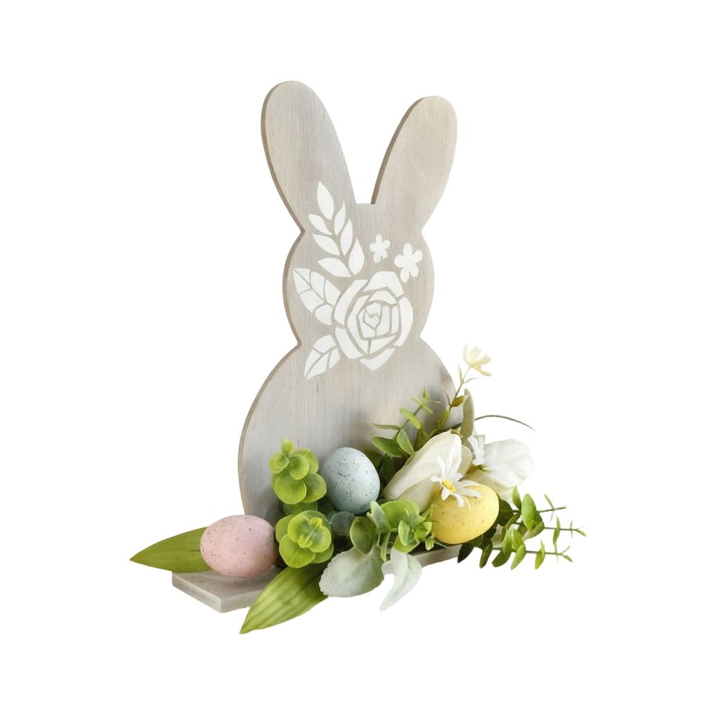 Easter Bunny Wooden Decorative Print Creative Ornament For Holiday Party Decorations