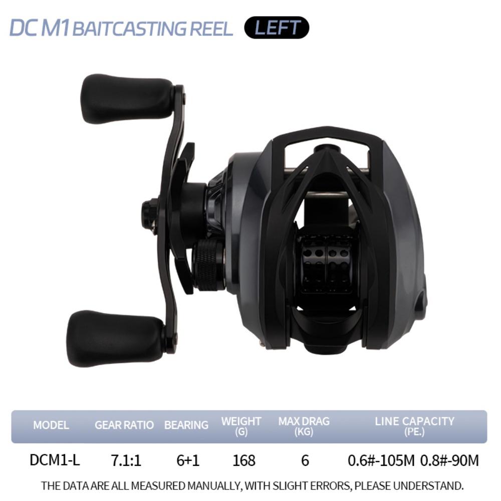 

2026 New Fishing Reel 7.1:1 6+1BB DC Electronic Brake Baitcasting Reel Anti Backlash Smart Cast 6KG Drag 168g Lightweight Long Distance Lure Fishing Left Hand