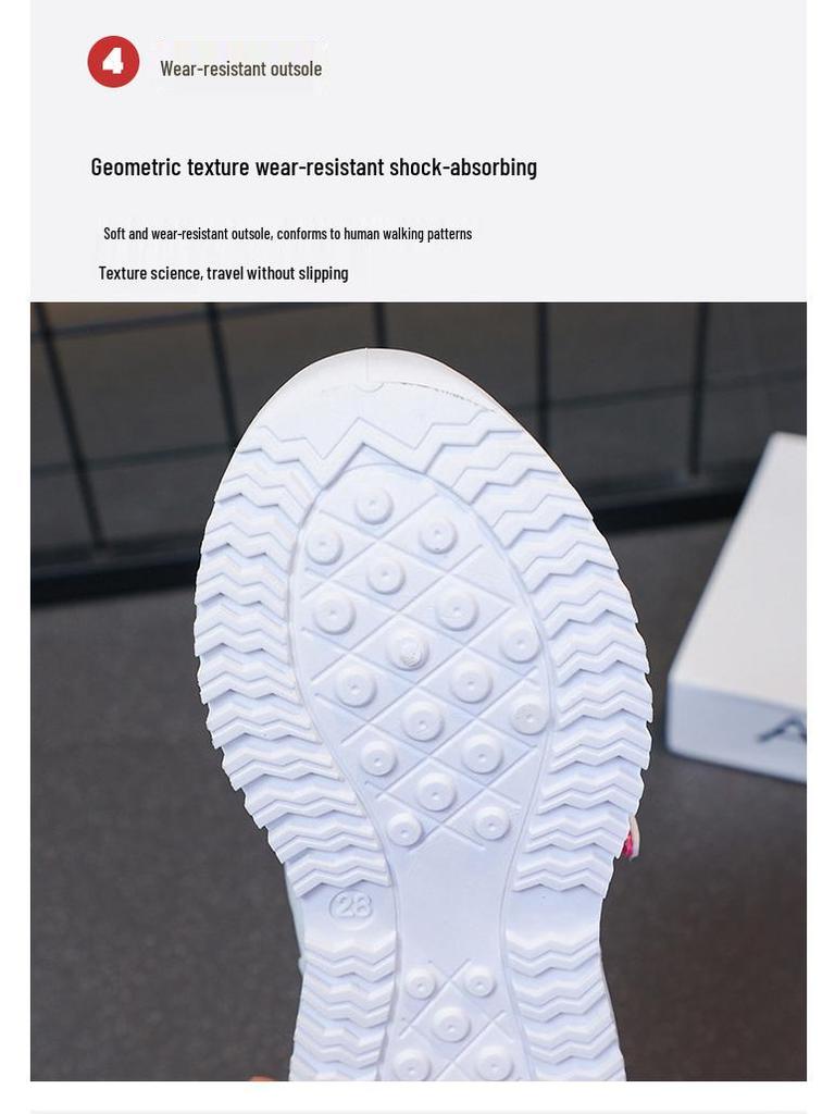 2025 New Style Girls' Non-Slip Leather Sports Shoes with Soft Sole – Versatile, Fashionable for Middle and Big Kids